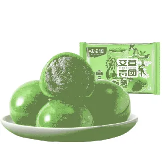 Artemisia Argyi Qingtuan A Special Product Of The Jiangnan Region With Red Bean Paste Flavor. 6 Pieces Per Bag.