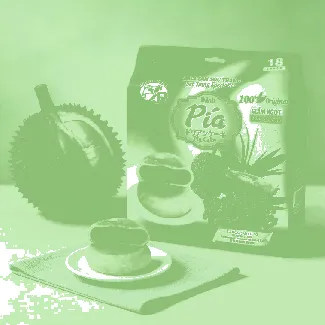 Durian Mung Bean Salted Egg Pia Cake,Pandan Flavor ,Less Sugar,14 oz