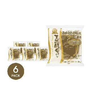 Japanese Bread Tennen Koubo Wheat Milk Yeast Bread,Coffee Flavor, Pastry Roll Cake,2.82oz*6【6 Packs】