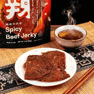 Spicy Beef Jerky,Premium Thick-Cut Beef, 3oz【 Low Calories,Gourmet Protein Fuel】【Savory, Indulgent Chew】