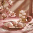 Baked Soft Rice Cake Daifuku Peach Flavor,7.05 oz【Japanese Mochi Daifuku Dessert】
