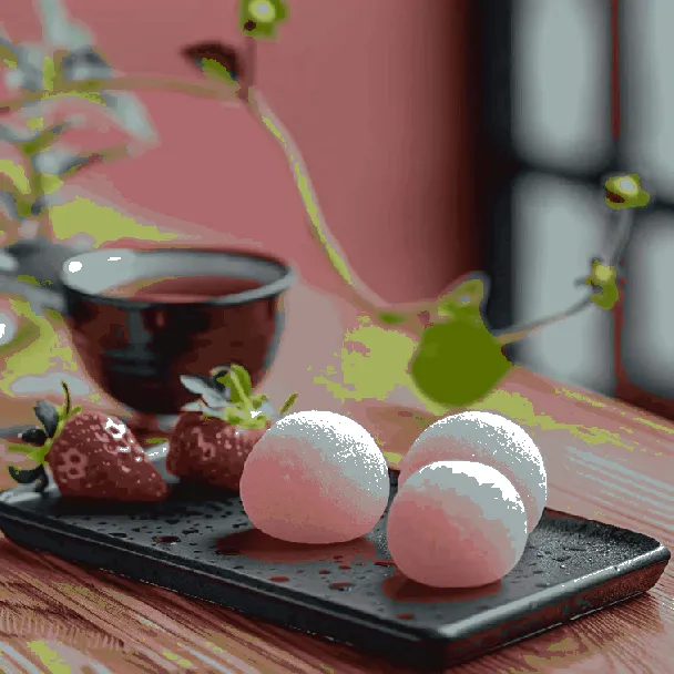 Baked Soft Rice Cake, Strawberry Flavor,7.05 oz【Japanese Mochi Daifuku Dessert】