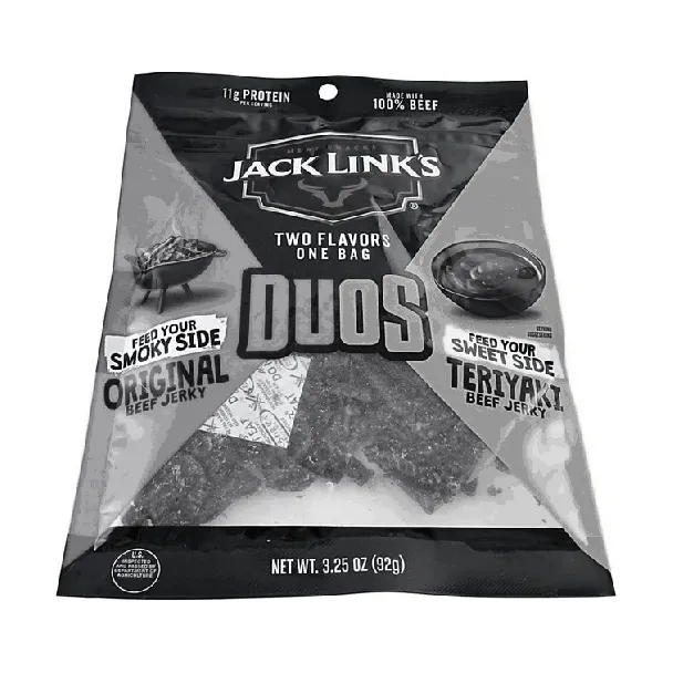 Beef Jerky Duos, Original & Teriyaki, 3.25 oz 【Low Calories High-Protein Healthy Snacks】