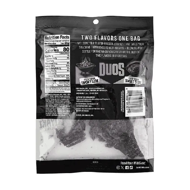 Beef Jerky Duos, Original & Teriyaki, 3.25 oz 【Low Calories High-Protein Healthy Snacks】