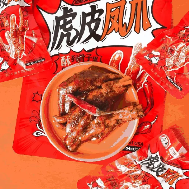 Chinese Brined Chicken Feet Spicy Flavor 4.94 oz*2【2 Packs】