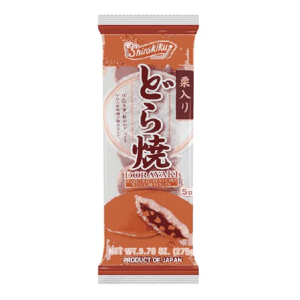 Dorayaki Baked Red Bean Cake with Chestnuts - Japanese Dessert, 5 Pieces, 9.7oz