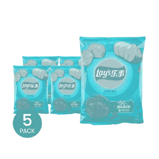 Fried Crab Flavor Potato Chips, 2.46oz[Packing May Vary] *5【5 Packs】