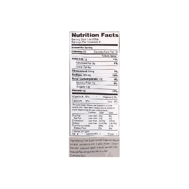 Grilled Pork Jerky 6 oz【Gluten-Free No Preservatives】