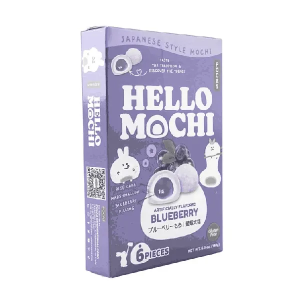 Hello Mochi Blueberry Mochi,Gluten Free,6.3 oz