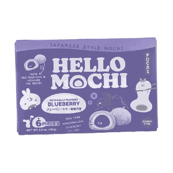 Hello Mochi Blueberry Mochi,Gluten Free,6.3 oz