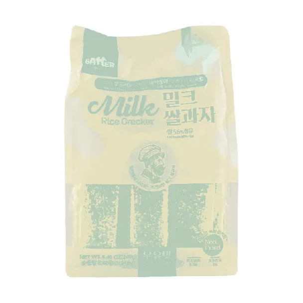 Milk Rice Cracker, Milk Flavor, 8.5 oz【Healthy Non-Fried】