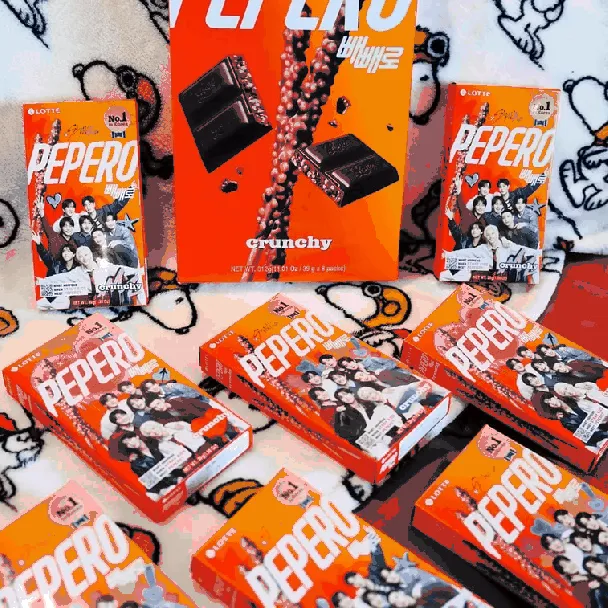 PEPERO Crunchy Chocolate Biscuit Stick, 【8 packs in 1 box】11oz【Stray Kids Pick】【Packing May Vary】