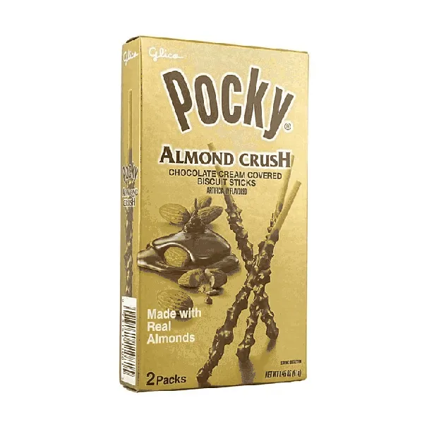 Pocky Almond Crush Chocolate Cream Covered Biscuits Sticks, 1.45oz