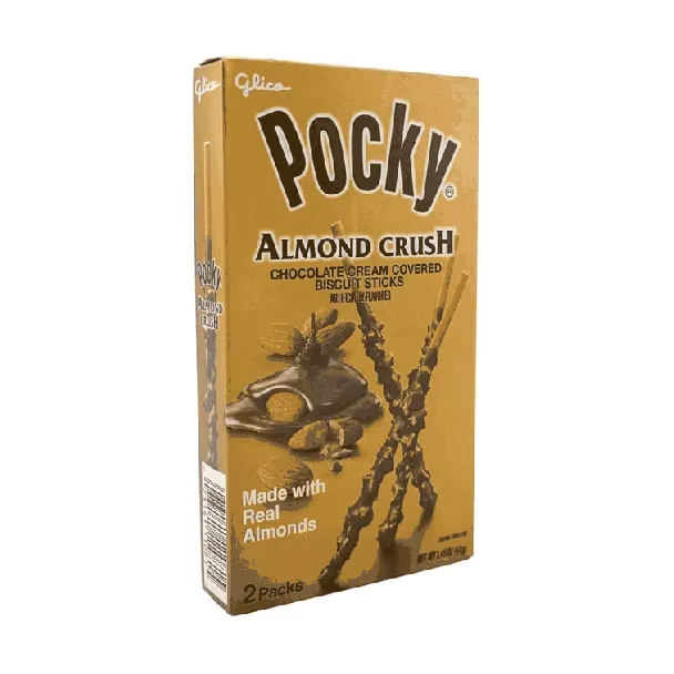 Pocky Almond Crush Chocolate Cream Covered Biscuits Sticks, 1.45oz