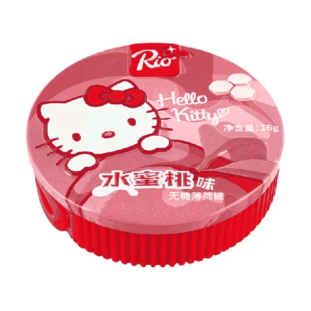 Sanrio Hello Kitty Peach Flavor Mint Candy, Sugar Free ,0.56 oz