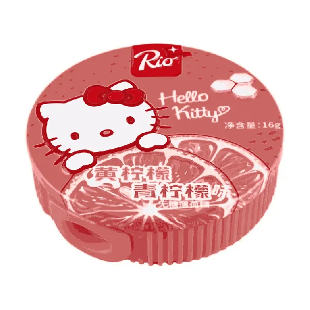 Sanrio Hello Kitty Sugar Free Mint Candy, Double Lemon Flavor ,0.56 oz