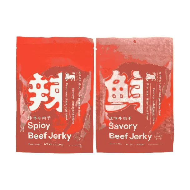 Savory Beef Jerky,Premium Thick-Cut Beef, Original+Spicy Flavor, 3oz*2【2 Combo Packs】【Low Calories,Gourmet Protein Fuel】