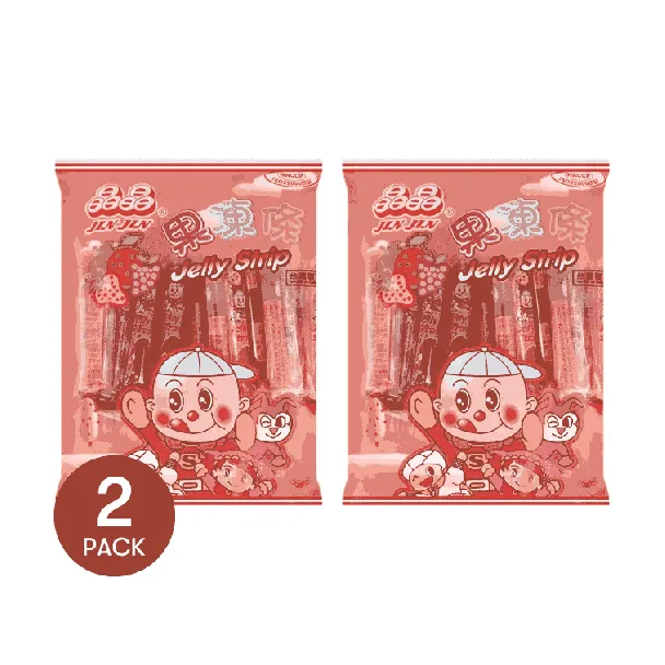 Set of 2 Packs Jin Jin - Jelly Strip (Jelly Filled Straws in Assorted Flavors) - Net Wt. 14.7 Oz. *2