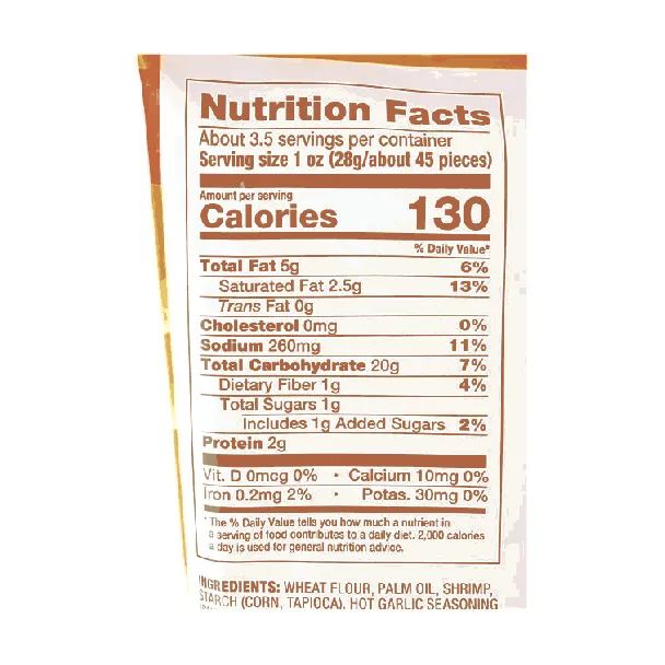 Shrimp Chips Hot Garlic Flavor, 3.3oz