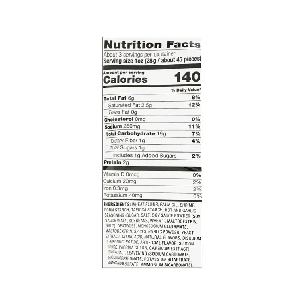 Shrimp Chips Hot Garlic Flavor, 3.3oz