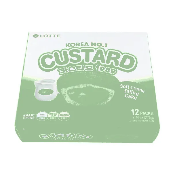 Soft Custard Cream Cakes - Korean Dessert, 12 Pieces, 9.74oz