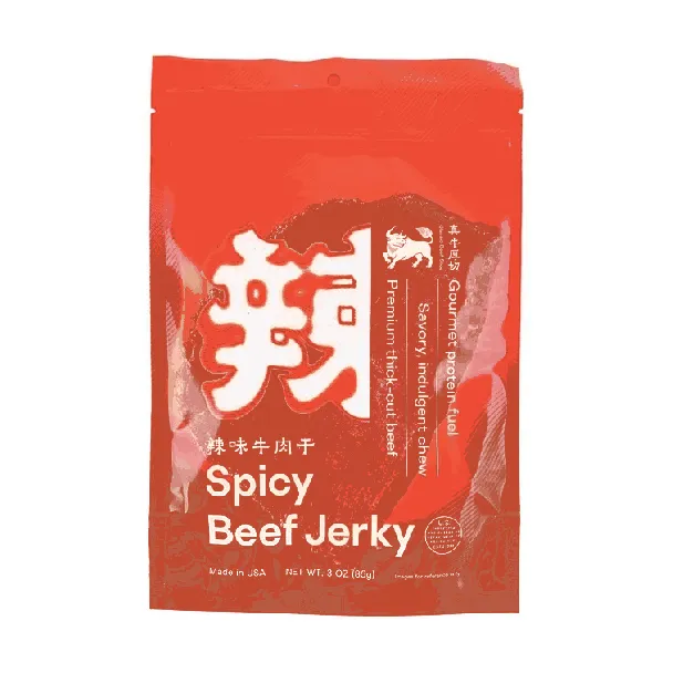 Spicy Beef Jerky,Premium Thick-Cut Beef, 3oz【 Low Calories,Gourmet Protein Fuel】【Savory, Indulgent Chew】
