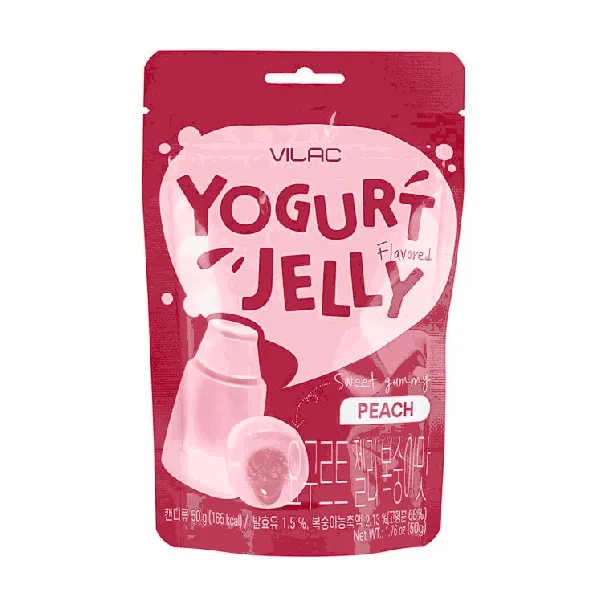Sweet Yogurt Peach Flavor Jelly Gummy Candy, 1.76 oz