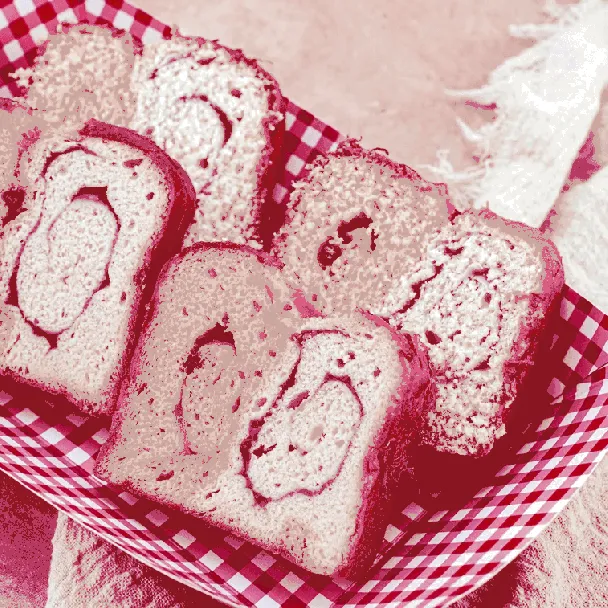 Taro Paste And Chicken Floss Thick Cut Toast 6 Pieces 16.9 oz 【Red Bean Included】