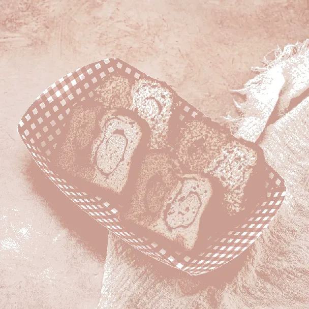 Taro Paste And Chicken Floss Thick Cut Toast 6 Pieces 16.9 oz 【Red Bean Included】