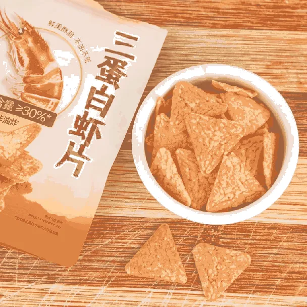 Three Egg White Shrimp Chips, 3.81 oz【Shrimp Meat Content ≥30%] [Healthy, Non-Fried, High Fiber And High Protein】
