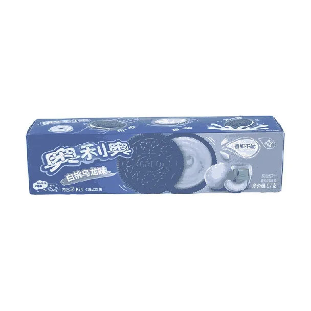 White Peach Oreos - Chocolate Sandwich Cookies with White Peach Cream, 3.42oz